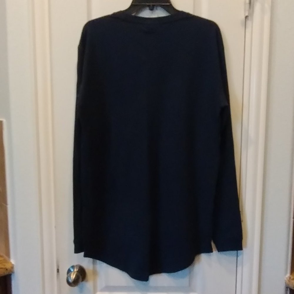 Vanquish Navy Blue Crew Neck Long Sleeve Shirt Size L - Picture 3 of 11